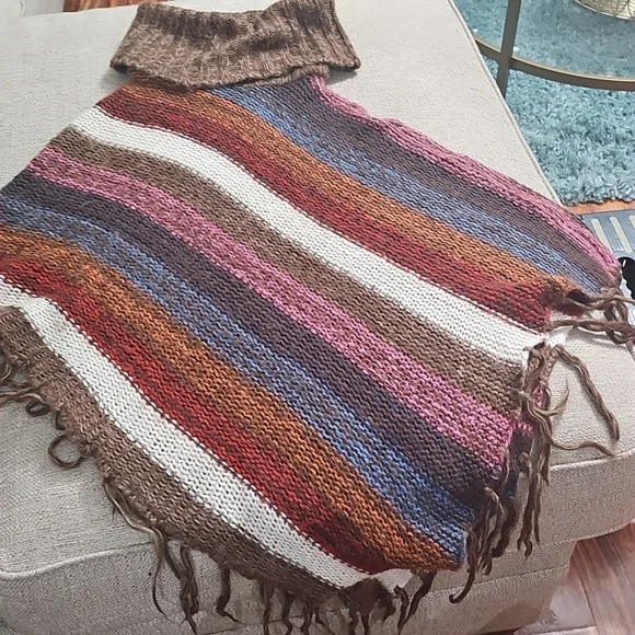Caren‎ Sport Cozy Multicolor Striped Shrug Poncho Sweater size 2X - Picture 7 of 10